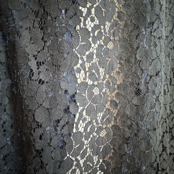 NWOT Lace Back Denim Button Down Shirt - Picture 4 of 5